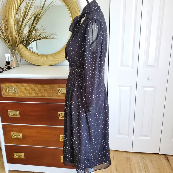 Max Studio black white polka dot chiffon dress - Picture 6 of 9
